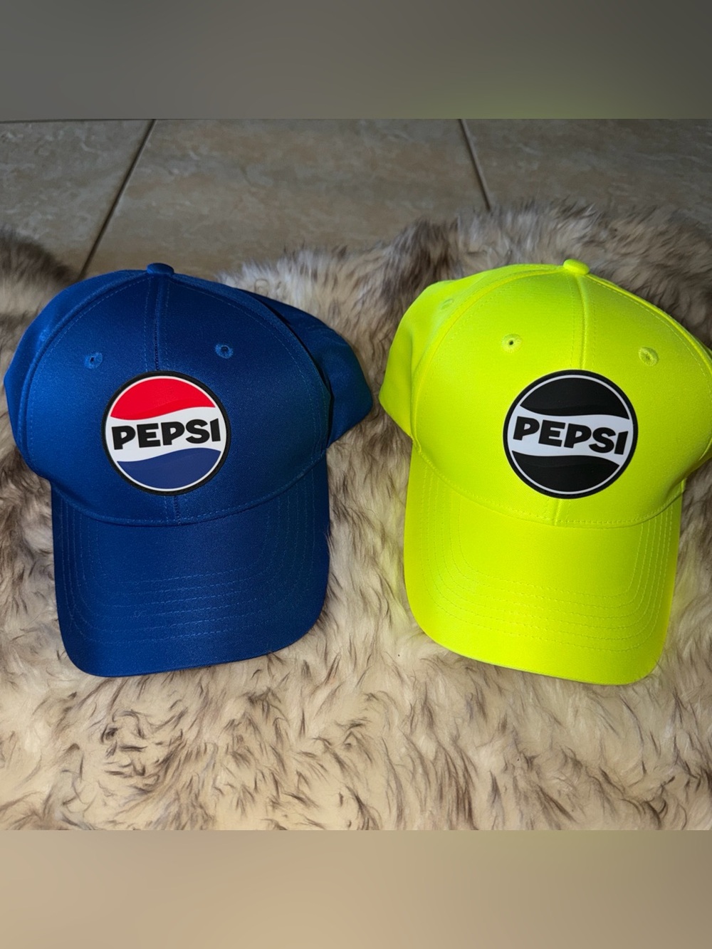 2 New Pepsi Work Wear Breathable Light Soda Neon Blue SnapBack Hats CDL Driver